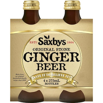 Saxbys Ginger Beer 375mL x 4 pack
