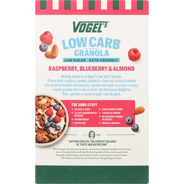 Vogels Low Carb Granola Raspberry, Blueberry & Almond 360g