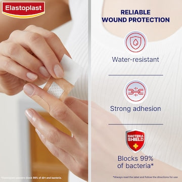 Elastoplast Water Resistant Plastic Plasters Assorted 40 pack