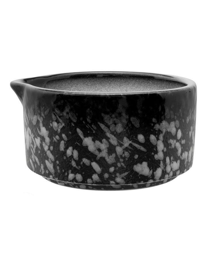 Caviar Granite Sauce Dish/Pourer 130ml in Black/White
