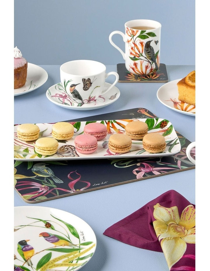 Eloise Short Lyric Tea Towel 50x70cm Yellow Robin in Aubergine