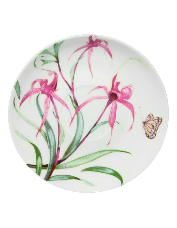 Eloise Short Lyric Cup & Saucer 240ML Spinebill Honeyeater Gift Boxed in White