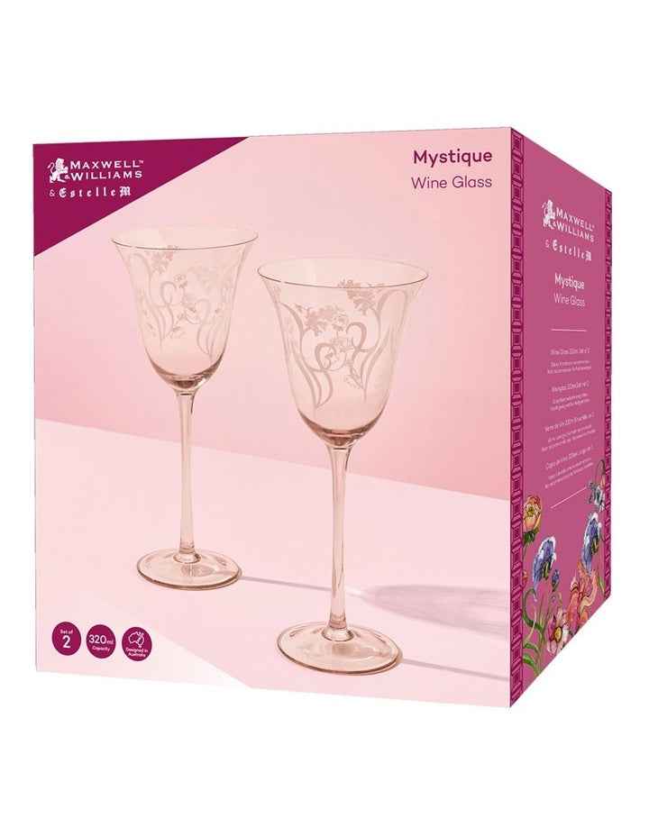 Estelle Michaelides Mystique Wine Glass 320ml Set of 2 Gift Boxed in Melon