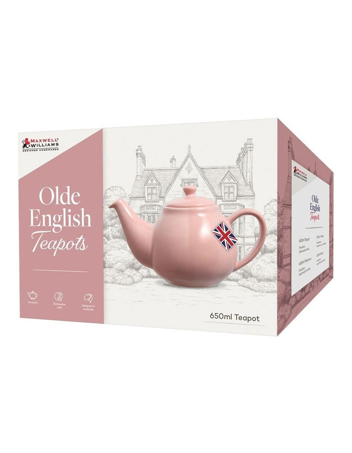 Olde English Teapot 650ml Gift Boxed in Light Pink