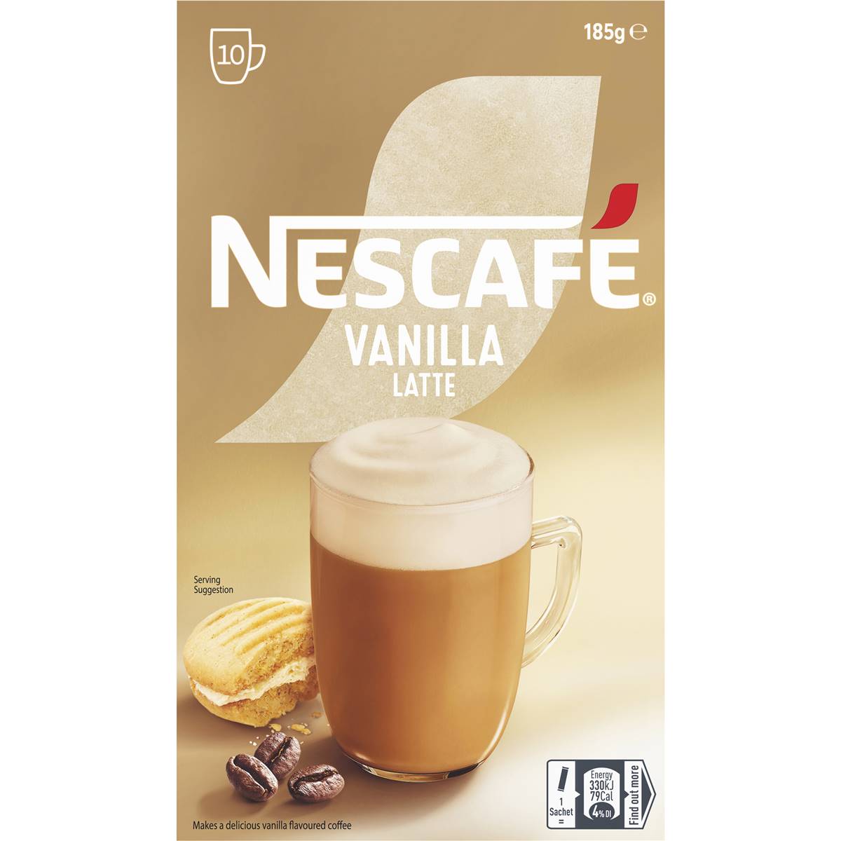 Nescafe Vanilla Latte Coffee Sachets 10 Pack