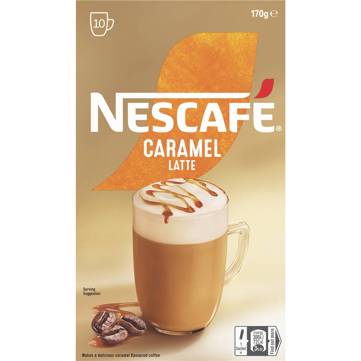 Nescafe Caramel Latte Coffee Sachets 10 Pack
