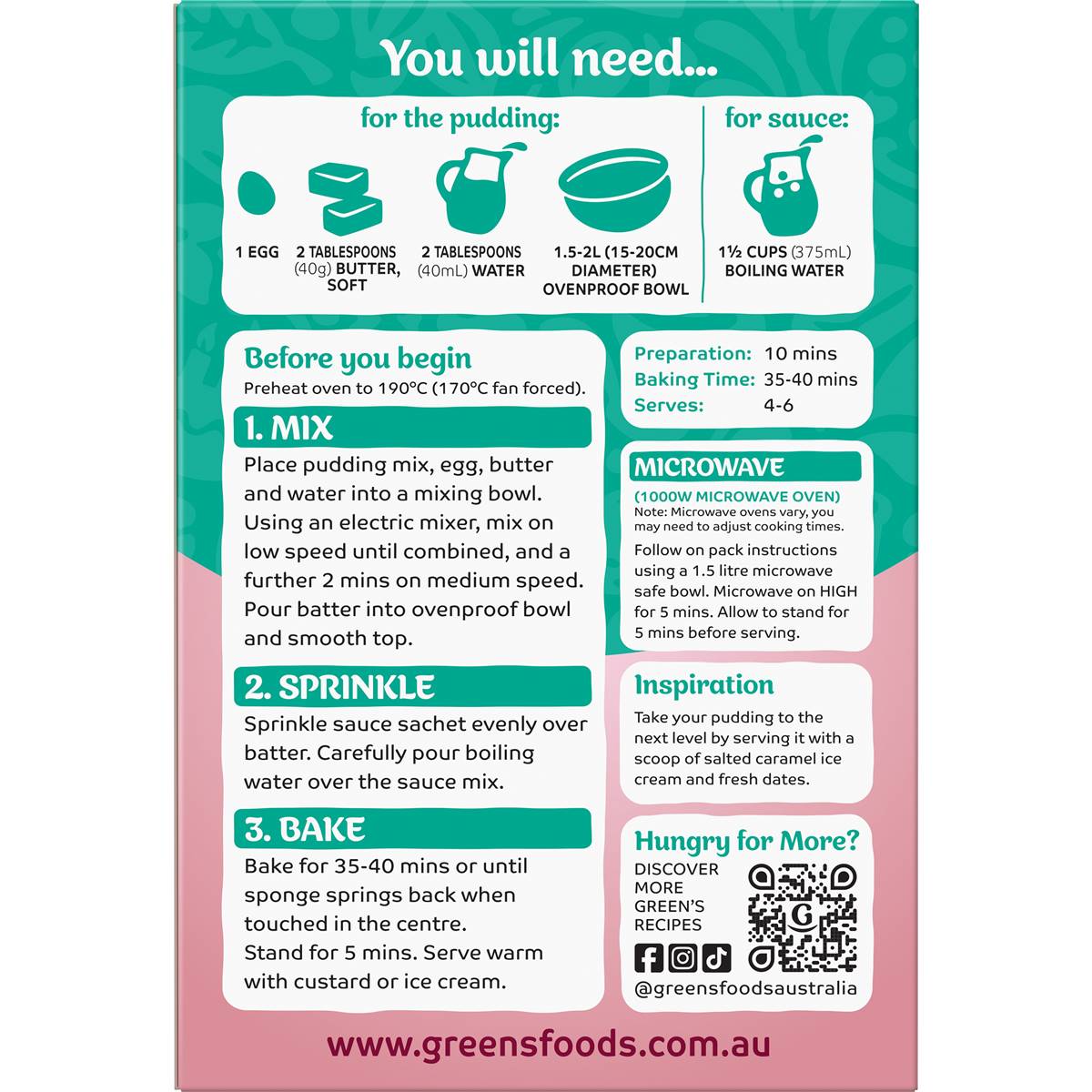 Green's Pudding Traditional Sticky Date 260g