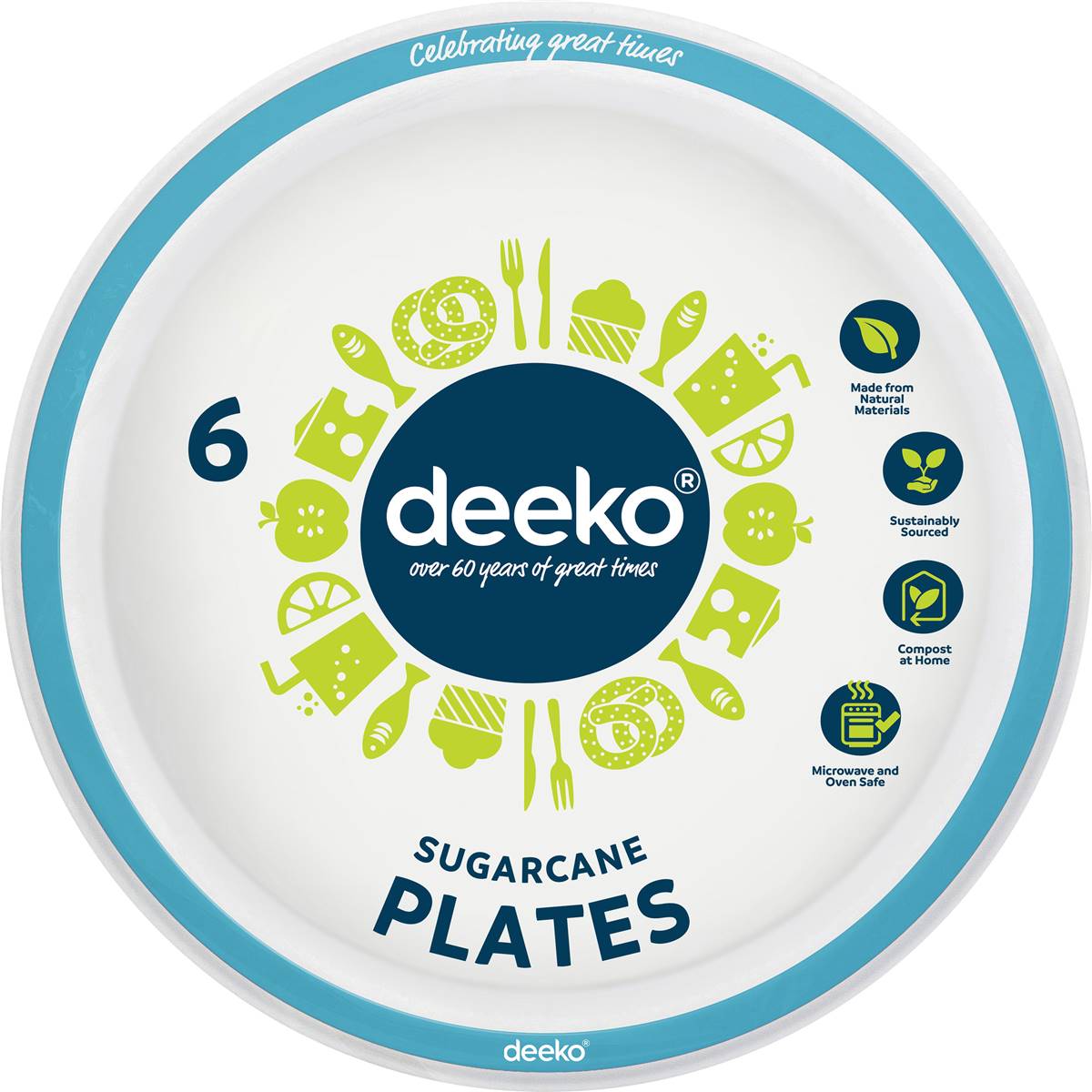 Deeko Sugarcane Side Plates Assorted 6 Pack