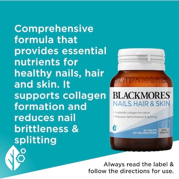 Blackmores Nails Hair & Skin Beauty Vitamin Tablets 60 pack