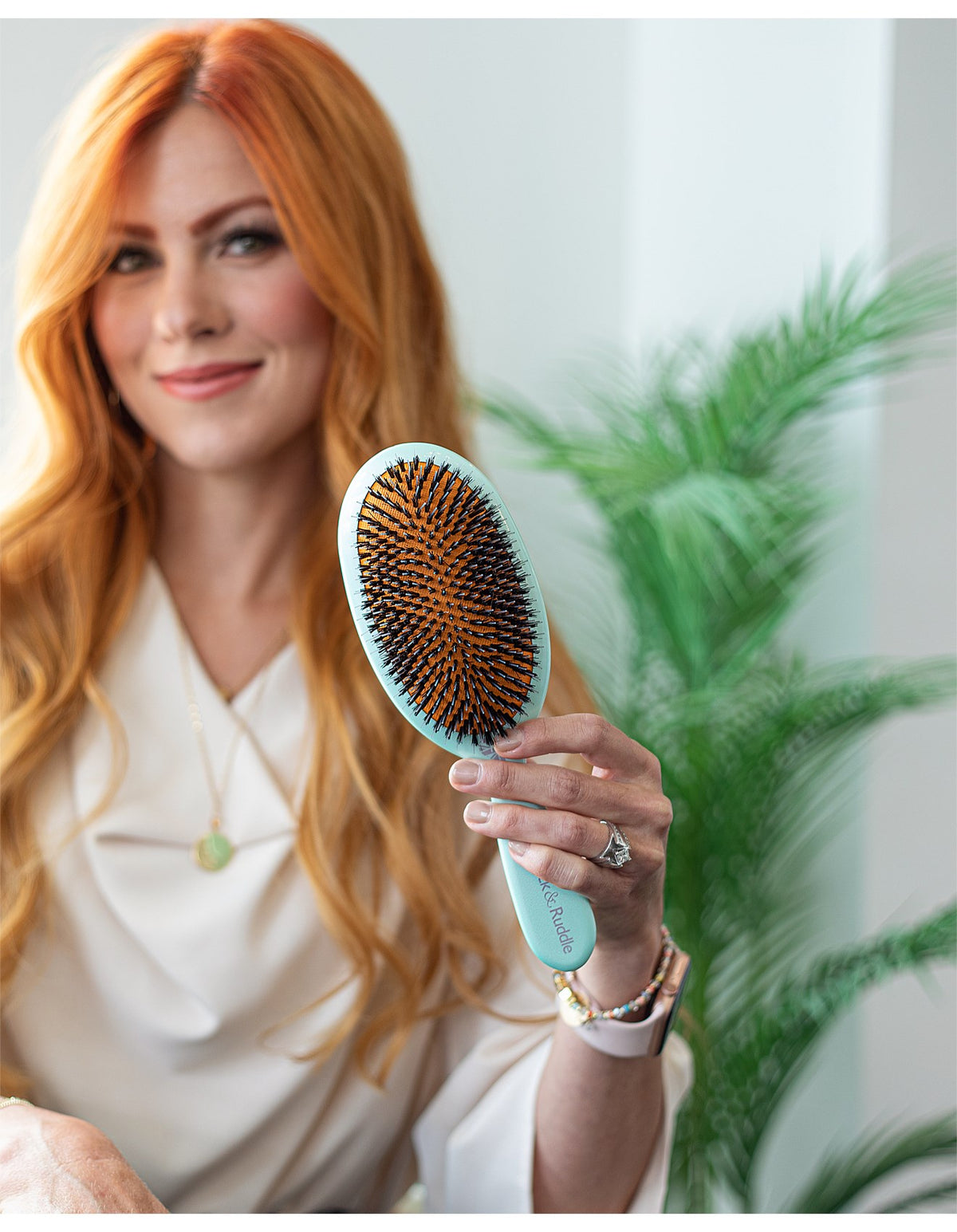 Luxury Mixed Bristle Brush - Ice Blue