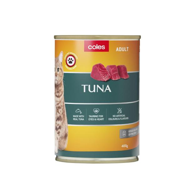 COLES CAT FOOD TUNA 400G