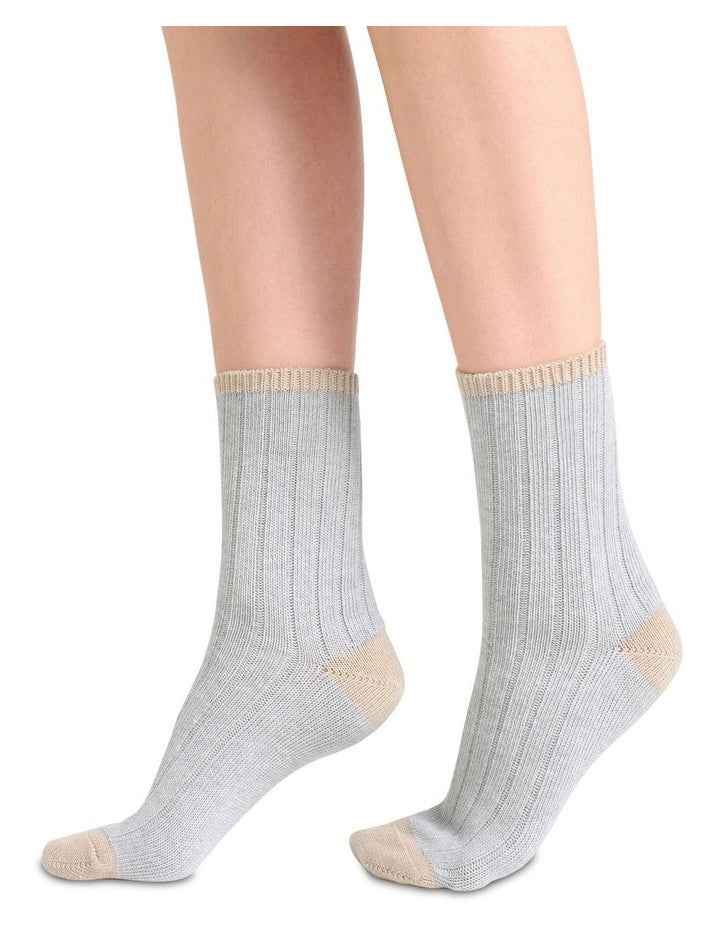 Serena Chunky Rib Crew Sock in Cloud