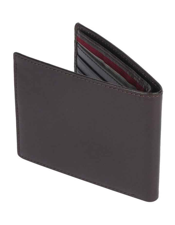 Bi Fold Wallet with Striped Ribbon in Brown