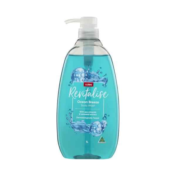 COLES REVITALISING OCEAN BREEZE BODY WASH 1 LITRE
