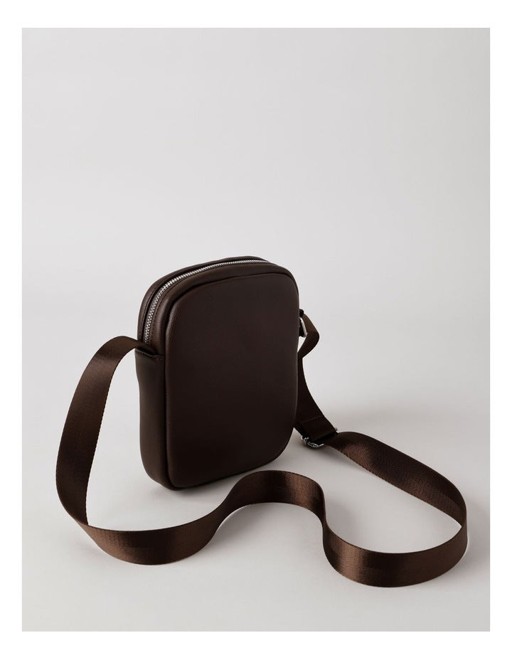 Pebbled PU Mini Reporter in Brown