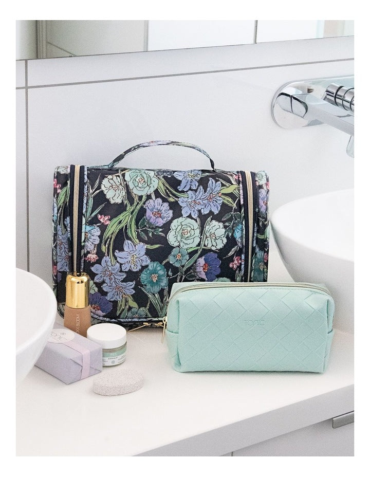 Essential Hanging Cosmetic Bag in Fleur Ink
