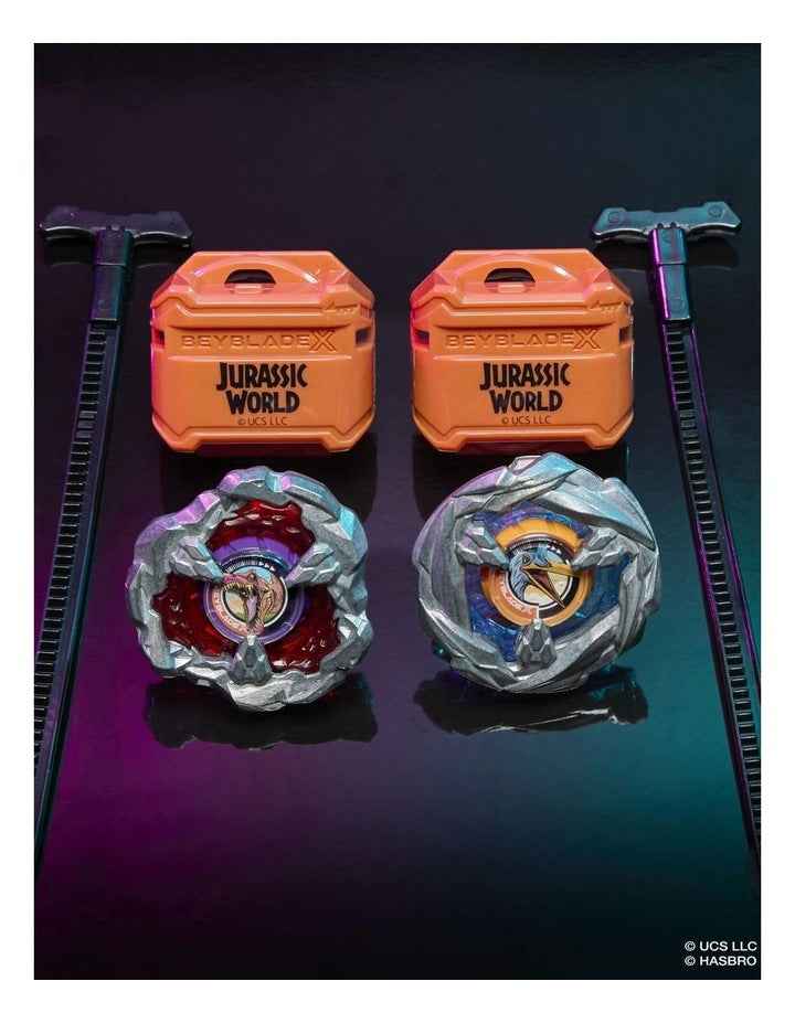 Jurassic World x Beyblade Collab Spinosaurus vs. Quetzalcoatlus Toy