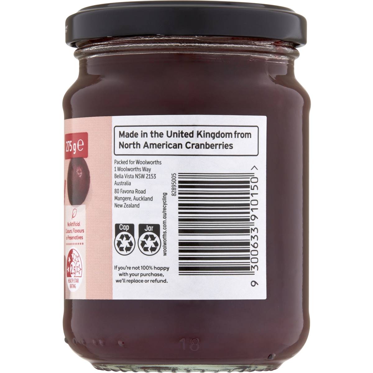 Woolworths Cranberry Sauce 275g