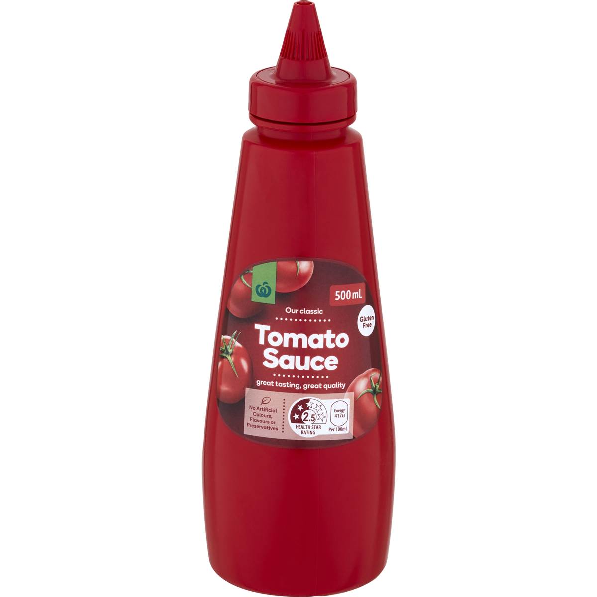 Woolworths Tomato Sauce Squeeze 500ml