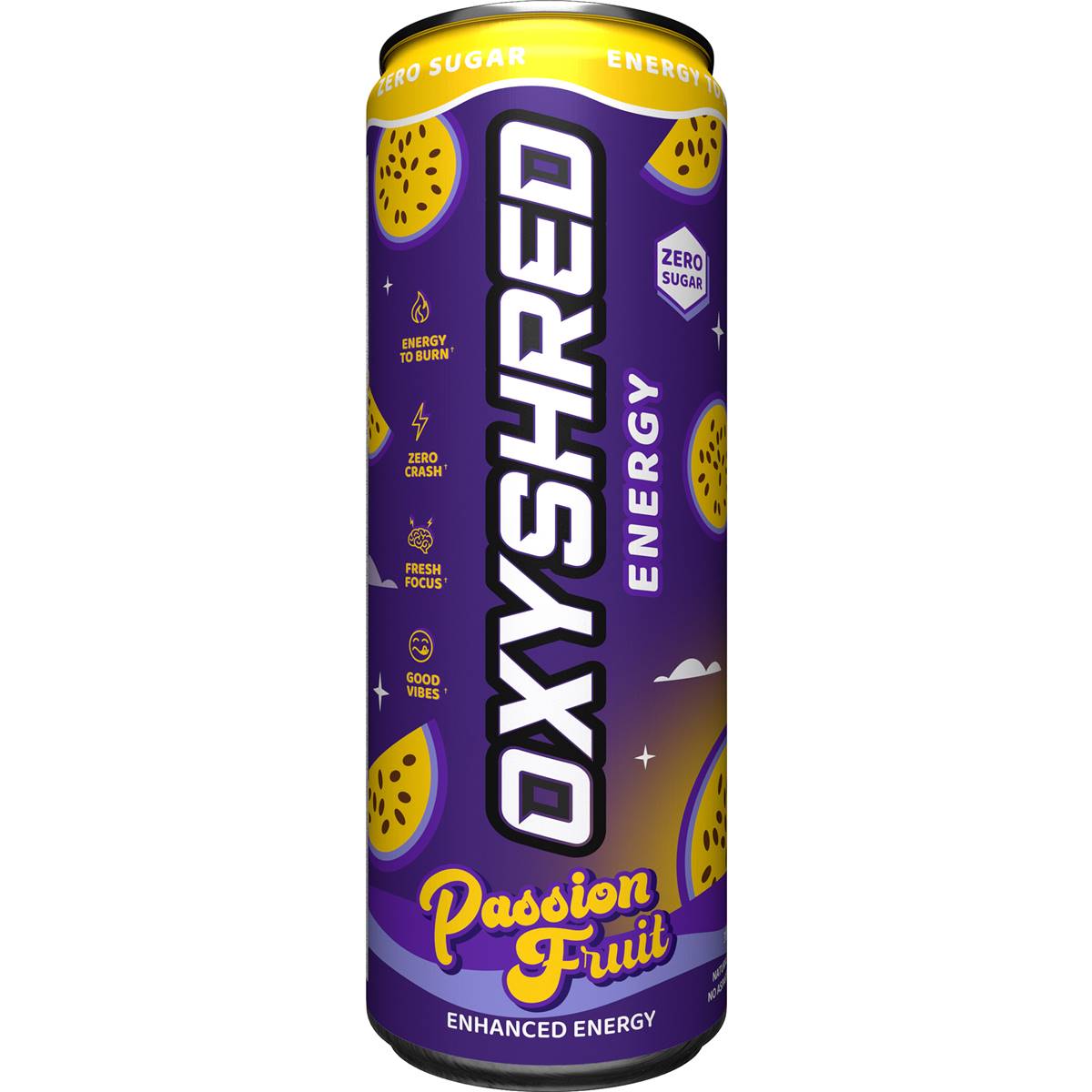OxyShred Ultra Energy Zero Sugar Passionfruit Can 355ml