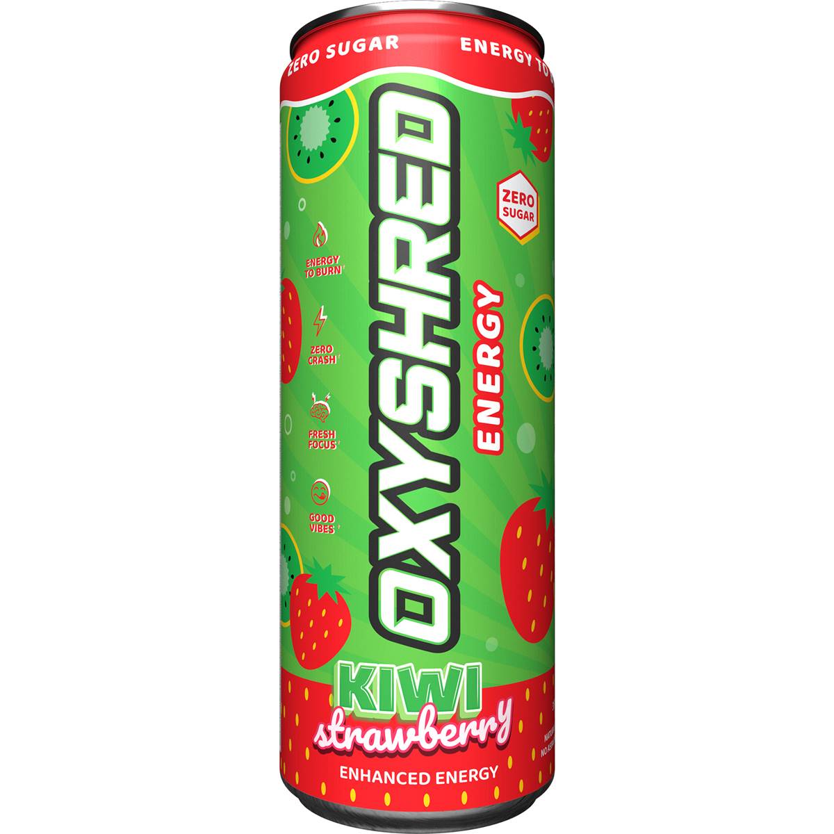OxyShred Ultra Energy Zero Sugar Kiwi Strawberry Can 355ml