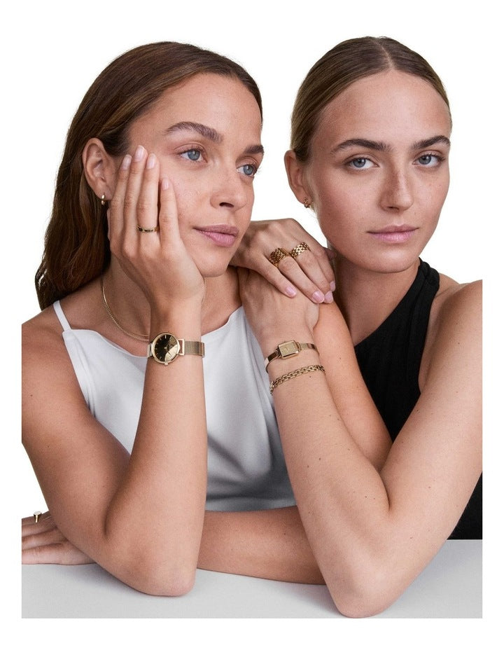 Quadro Mini Mirror Watch 15X18mm in Gold