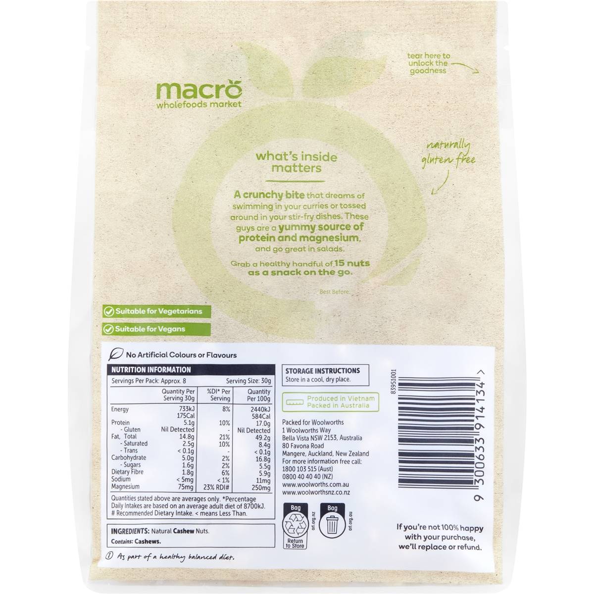 Macro Cashew Kernels 250g