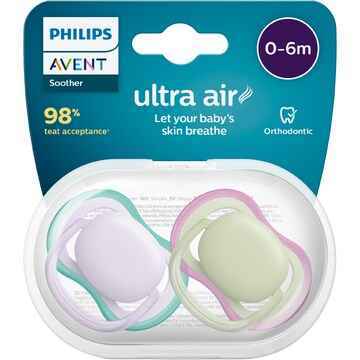 Philips Avent Ultra Air Soother 0-6M Assorted 2 pack