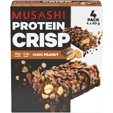 Musashi Chocolate Peanut Crisp Protein Bar, 4PK, 240g