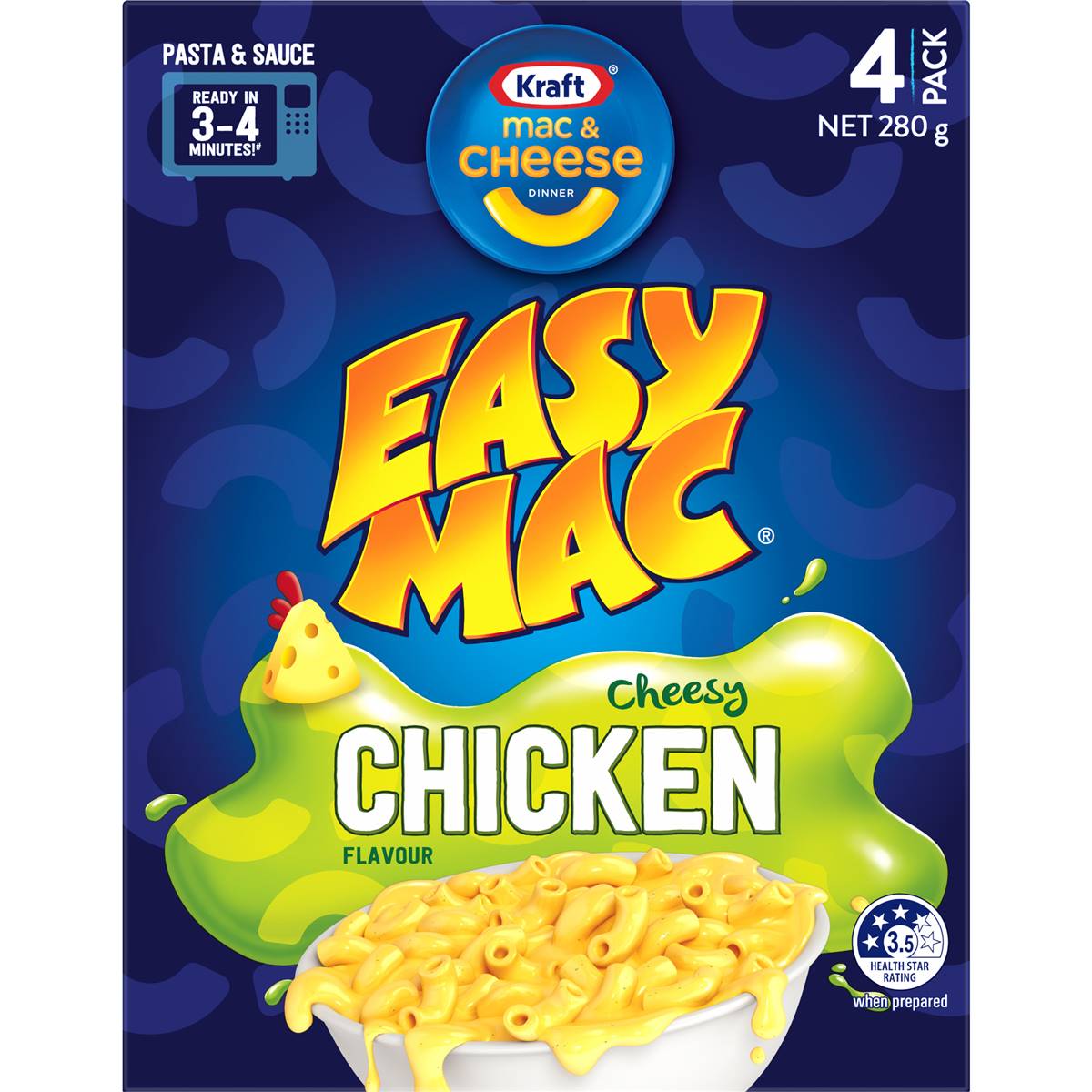 Kraft Easy Mac & Cheese Macaroni Pasta Cheesy Chicken Noodles 280g
