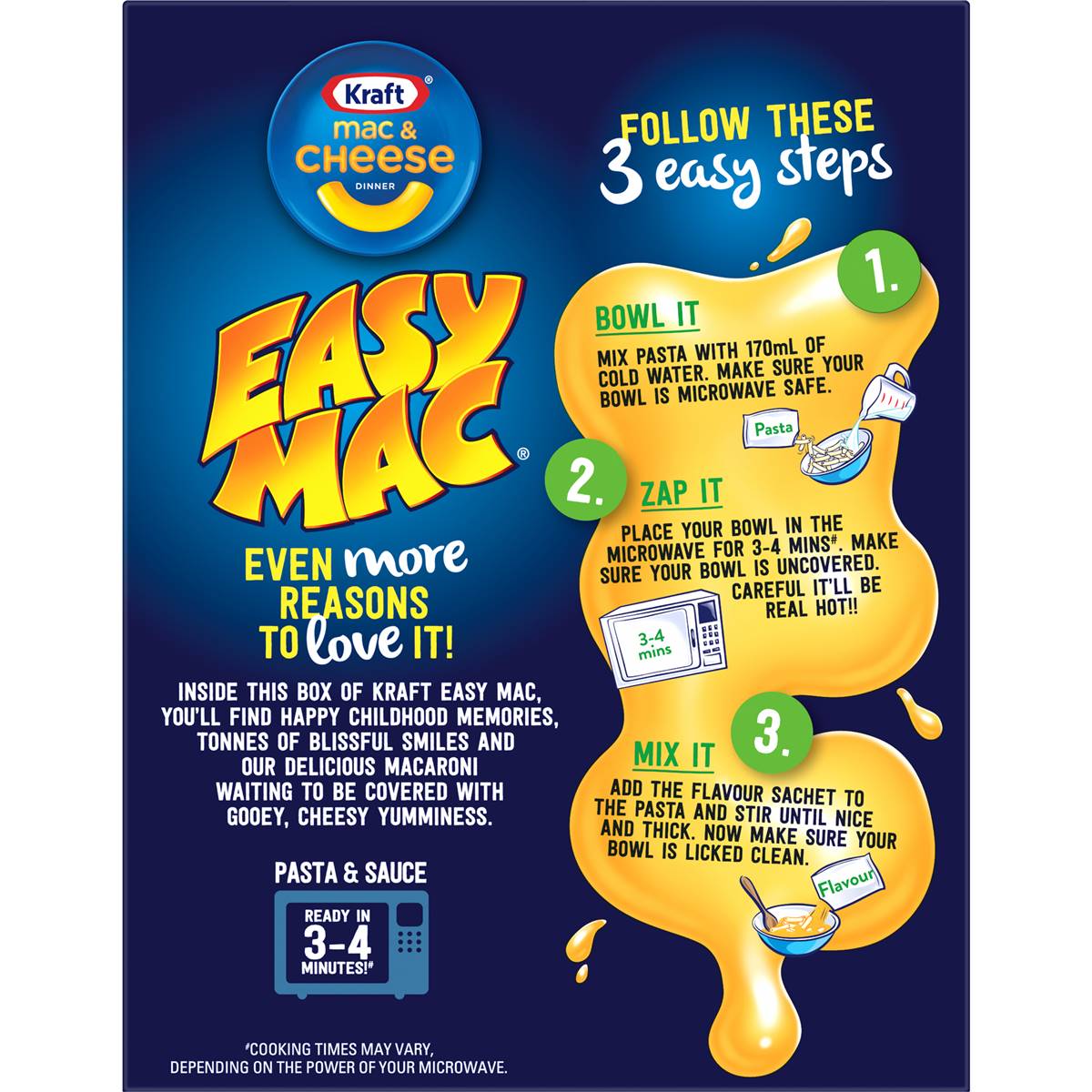Kraft Easy Mac & Cheese Macaroni Pasta Cheesy Chicken Noodles 280g