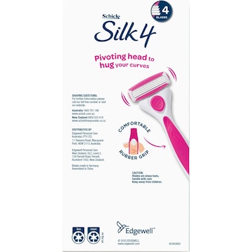 Schick Silk 4 Razor Handle + 2 Blades each