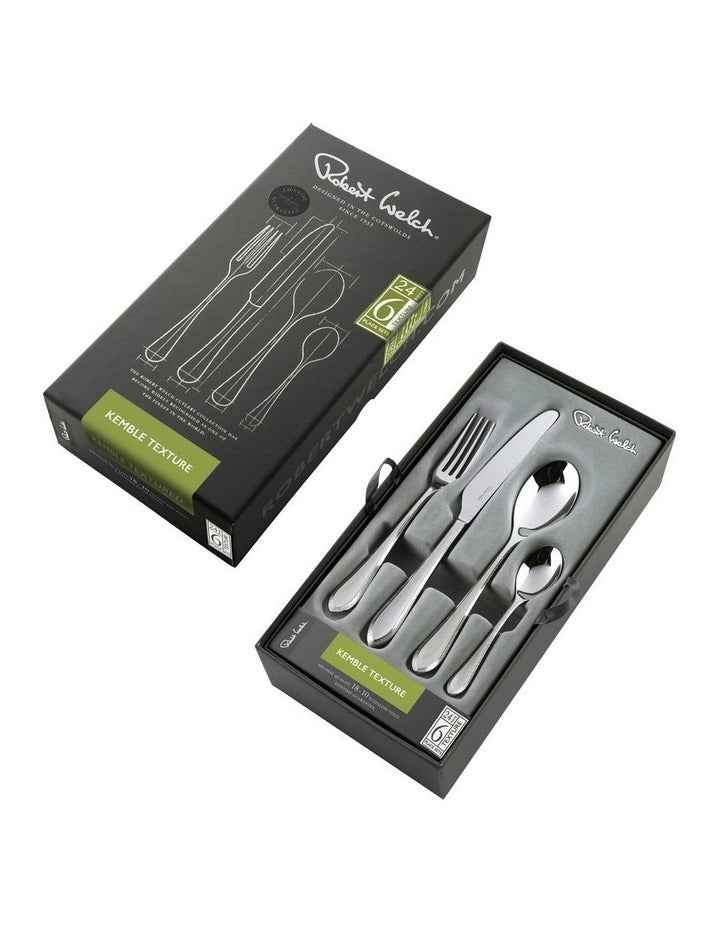 Kemble Texture Cutlery Set 24 Piece in Silver