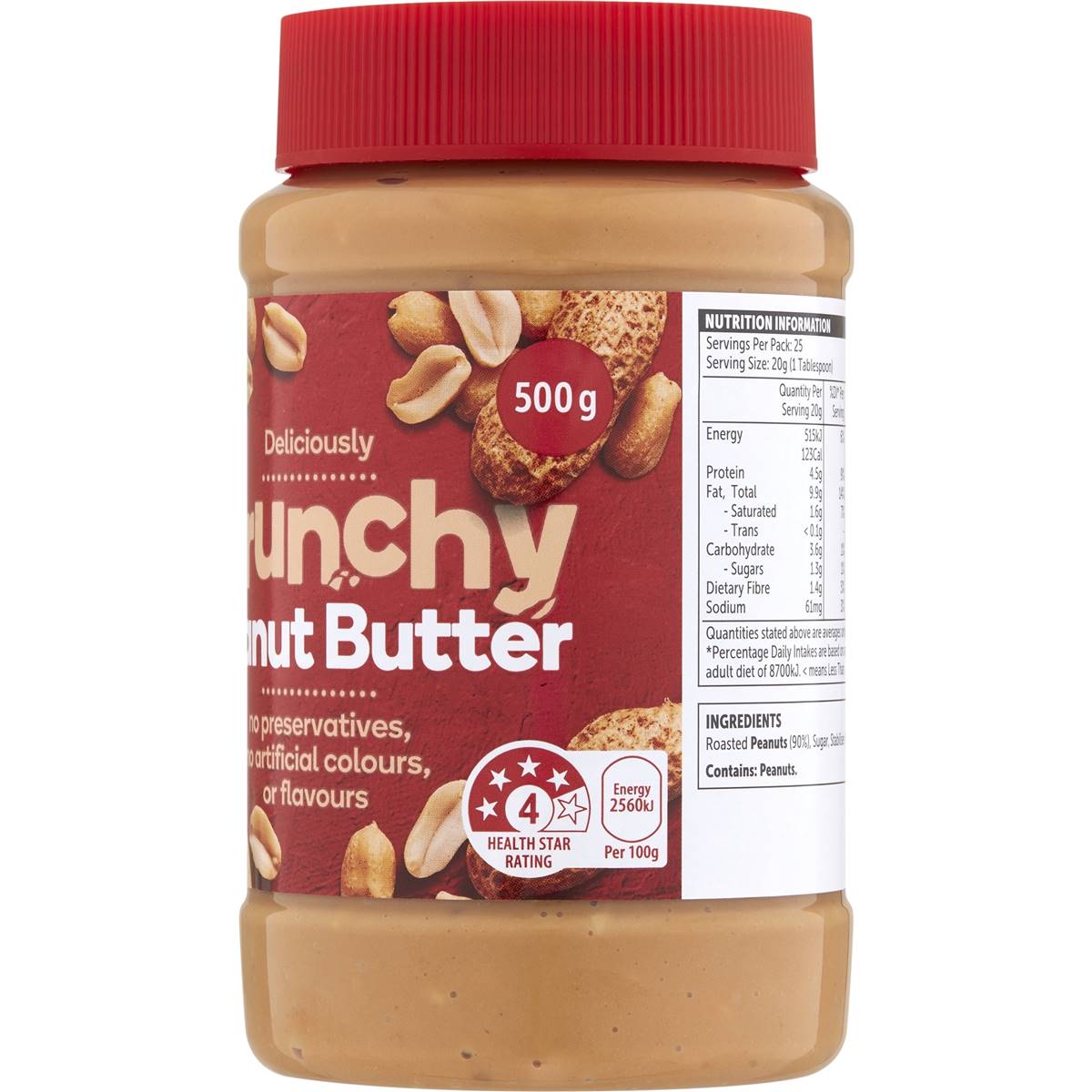Woolworths Crunchy Peanut Butter 500g