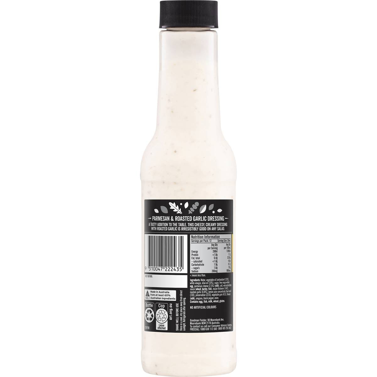 Praise Creamy Parmesan & Roasted Garlic Dressing 250ml