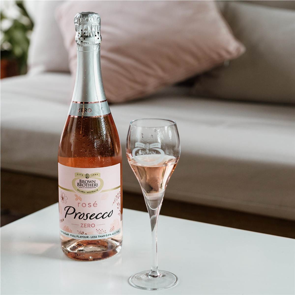 Brown Brothers Prosecco Rose Zero 750mL