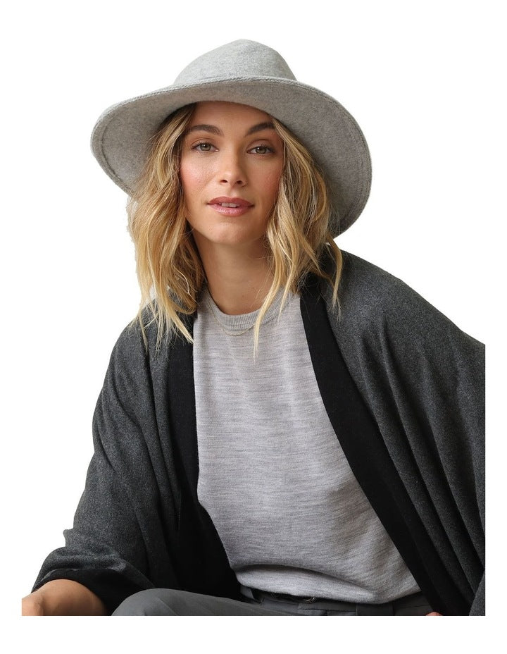 Mary Wool Fedora in Grey