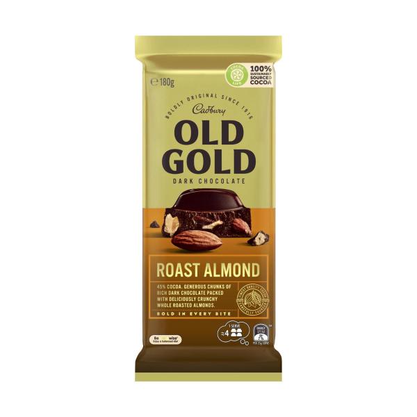Old Gold Roast Almond Dark Chocolate Block