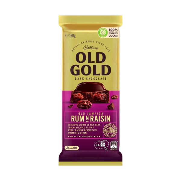 Old Gold Jamaica Rum N Raisin Dark Chocolate Block