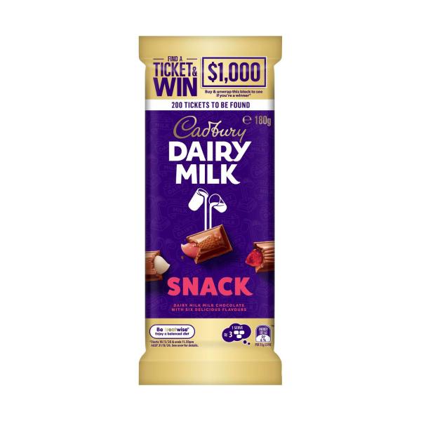 CADBURY FAMILY BLOCK CHOCOLATE:SNACK:.:180 GRAM