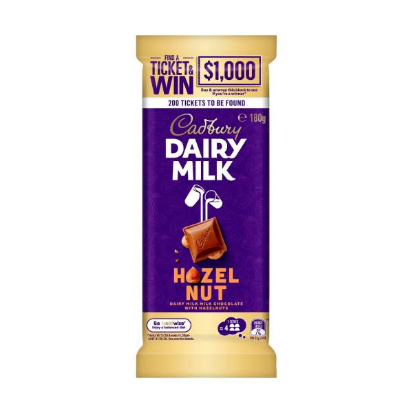 CADBURY FAMILY BLOCK CHOCOLATE:HAZELNUT:.:180 GRAM
