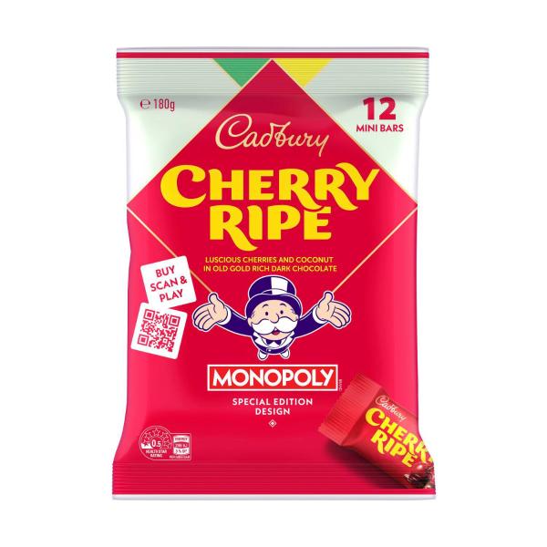CADBURY CHERRY RIPE CHOCOLATE SHAREPACK 12 PACK 180G