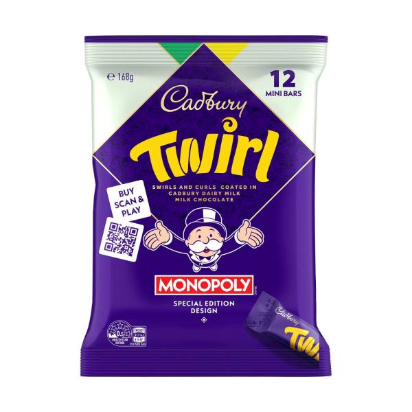 CADBURY TWIRL CHOCOLATE SHAREPACK 12 PACK 168G