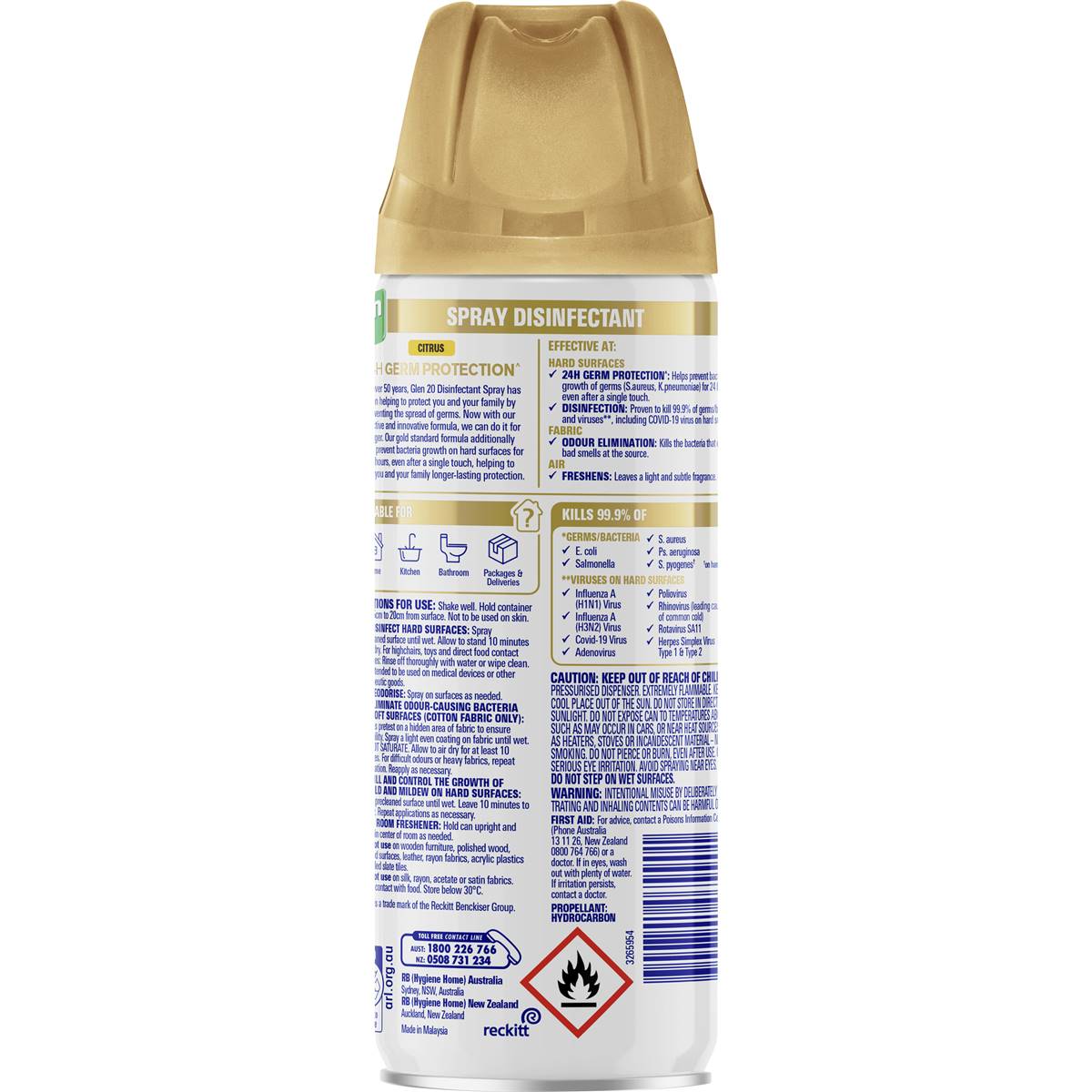 Glen 20 24h Protection Citrus Disinfectant Spray 300g