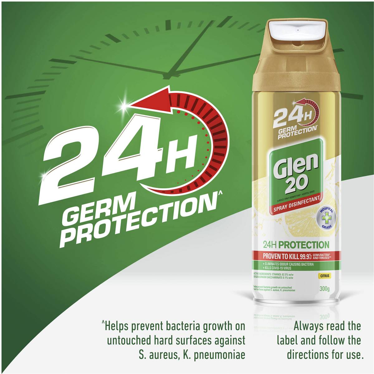 Glen 20 24h Protection Citrus Disinfectant Spray 300g
