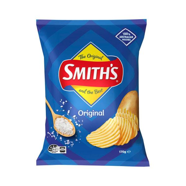 SMITHS CRINKLE CUT POTATO CHIPS:CRINKLE ORIGINAL:.:170 GRAM