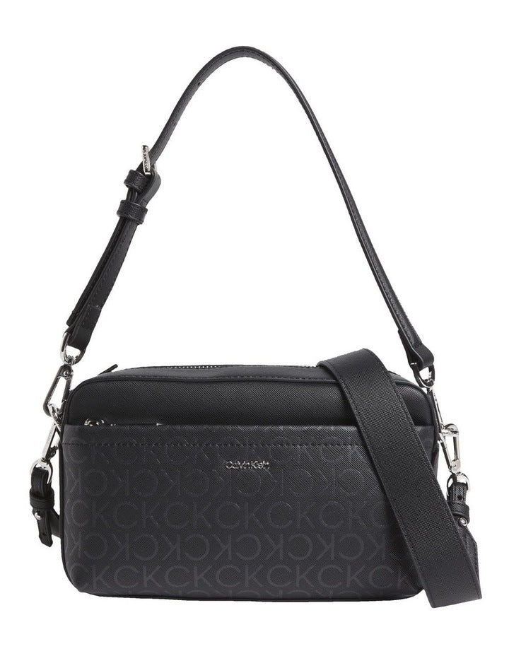 Logo Convertible Crossbody Bag in Black