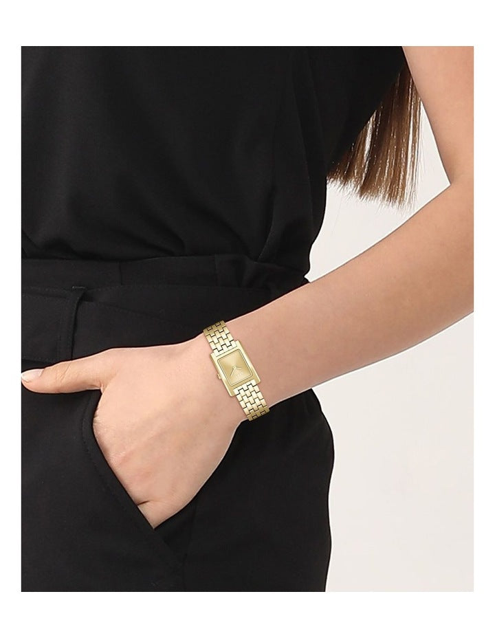 Lucy Ionic Plated Thin Dial Watch in Gold