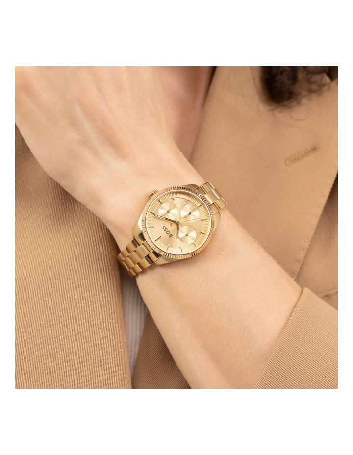 Sport Ionic Plated Thin Dial Watch in Gold
