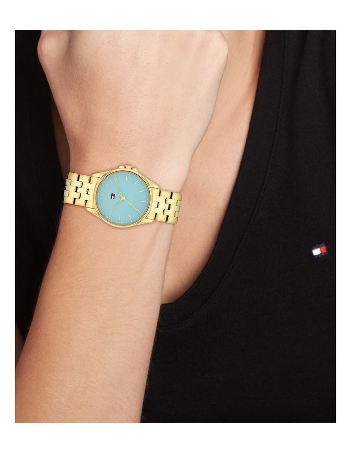 Jade Ionic Plated Thin Steel Watch in Blue